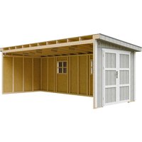 Gartenhaus Premium Qualität 14,3 m² - H231x248x648 cm - Aufbau von lp Smartside Panels – Ohne Boden und Seitenwand – Timbela M941B-TUNDRA grey von TIMBELA