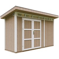 Gartenhaus Premium Qualität 4,3m² - L161xW411cm- All-Inclusive-Set mit Boden, Bitumen-Dachziegeln, Farbset- lp Smartside Timbela M902A terra brown Gartenhaus Premium Qualität 4,3m² - L161xW411cm- All-Inclusive-Set mit Boden, Bitumen-Dachziegeln, Farbset- lp Smartside Timbela M902A terra brown von TIMBELA
