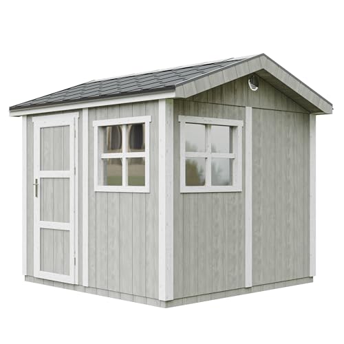 Gartenhaus Premium Qualität 5,9 m² - H252x250x294 cm - Aufbau von LP Smartside Panels – mit Boden und Bitumenfliesen – Timbela M913-TUNDRA Grey von TIMBELA