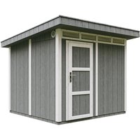 Gartenhaus Premium Qualität 5,9m² - L279xW293cm- All-Inclusive-Set mit Boden, Bitumen-Dachziegeln, Farbset- lp Smartside Timbela M903 cavern steel von TIMBELA