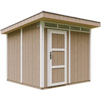 Gartenhaus Premium Qualität 5,9m² - L279xW293cm- All-Inclusive-Set mit Boden, Bitumen-Dachziegeln, Farbset- lp Smartside Timbela M903 terra brown von TIMBELA