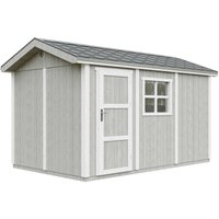 Timbela - Gartenhaus Premium Qualität 8,68 m² - H252x250x412 cm - Aufbau von lp Smartside Panels – mit Boden und Bitumenfliesen – M914-TUNDRA grey von TIMBELA