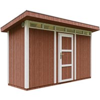 Gartenhaus aus Holzbasis lp SmartSide 4,3m² - mit Boden und Bitumenfliesen - Gartenhütte holz B161xL412xH239 cm Timbela M902- redwood red von TIMBELA