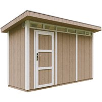 Gartenhaus aus Holzbasis lp SmartSide 4,3m² - mit Boden und Bitumenfliesen - Gartenhütte holz B161xL412xH239 cm Timbela M902- terra brown von TIMBELA