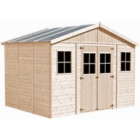 Gartenhaus holz 12 m² − Abstellraum mit Fenstern und imprägniertem boden − H246xL418xB320 cm − Geräteschuppen − Timbela M331+M331G von TIMBELA