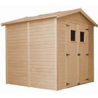 Gartenhaus holz 4 m² − Abstellraum mit Fenstern und imprägniertem boden − H228xL233xB222 cm − Plattenkonstruktion aus Naturholz − Timbela M351+M351G von TIMBELA