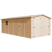 Timbela - Holzgarage 18 m² −H222xL616xB324 cm − Plattenkonstruktion aus Naturholz − Auto- und Geräteschuppen − M102 von TIMBELA