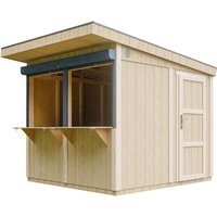 Premium-Außenkiosk - 5,9m² - H240x248x305 cm - Fertig Gartentor, Verkaufsstand, Marktstand, mobiler Bar-Kiosk - lp Smartside Paneelbauweise Timbela von TIMBELA