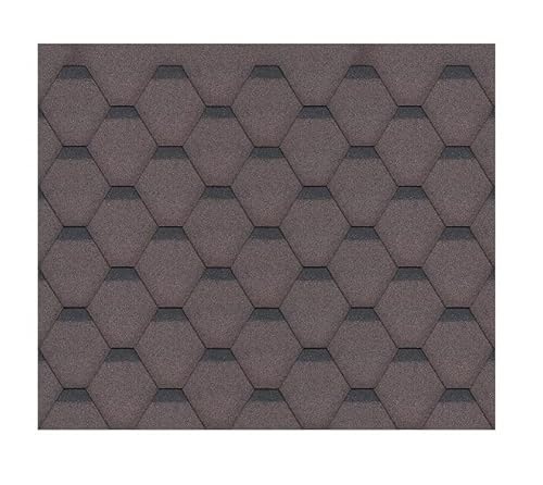 TIMBELA Bitumenschindeln Hexagonal Rock H-Brown, Braun Bitumen-Dacheindeckung von TIMBELA