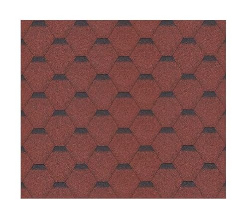 TIMBELA Bitumenschindeln Hexagonal Rock H-RED, rote Bitumen-Dacheindeckung von TIMBELA
