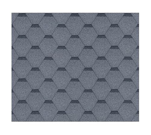 TIMBELA Bitumenschindeln-Set Hexagonal Rock H389GREY, Grau Bitumen-Dacheindeckung M389 für Gartenhaus von TIMBELA