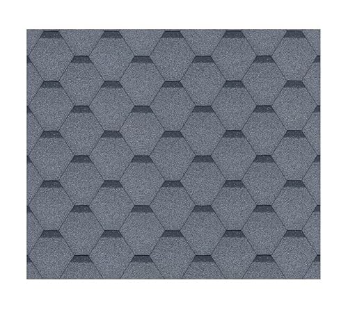 TIMBELA Bitumenschindeln-Set Hexagonal Rock H505GREY, Grau Bitumen-Dacheindeckung M505 für Gartenhaus von TIMBELA