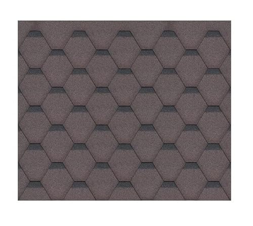 TIMBELA Bitumenschindeln-Set Hexagonal Rock H550BROWN, Braun Bitumen-Dacheindeckung M550 für Gartenhaus von TIMBELA