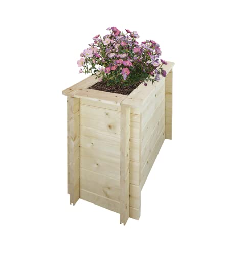 TIMBELA Hochbeet Holz - 78x38xH57 cm - Hochbeete für Garten - Kräuterbeet - Blumenkasten Holz - Pflanzkasten Holz - Hochbeet Balkon Garten Terrasse - Solid 28 mm Pine/Spruce Wood M612 von TIMBELA