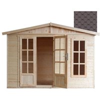Timbela - Gartenhaus Holz 6 m2 - H232 x 332 x 222 cm - Große multifunktionale Gartenhütte - Gerätehaus Holz Garten-Studio – Holzhaus Office im Garten von TIMBELA