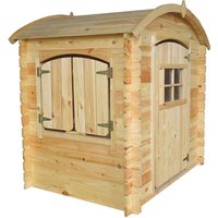 Kinderspielhaus aus Holz OHNE BÖDEN - Spielhaus im Freien für Kinder - B112xL146xH145 cm/1,1m2 Gartenspielhaus - Timbela M505-1 von TIMBELA