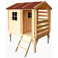 Kinderspielhaus aus Holz - Spielhaus im Freien für Kinder - B146xL181xH205 cm/1,1m2 Gartenspielhaus Timbela M501B von TIMBELA