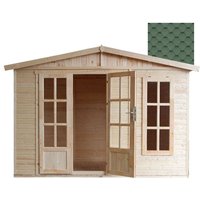 Timbela - Gartenhaus Holz 6 m2 - H232 x 332 x 222 cm - Große multifunktionale Gartenhütte - Gerätehaus Holz Garten-Studio – Holzhaus Office im Garten von TIMBELA