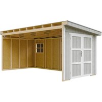 Timbela - Gartenhaus Premium Qualität 11,47 m² - H231x248x530 cm - Aufbau von lp Smartside Panels – Ohne Boden und Seitenwand – M940B-TUNDRA grey von TIMBELA