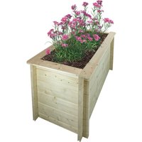 Hochbeet aus Holz - 118x58xH57 cm - Kübel für den Außenbereich für Garten, Balkon, Terrasse - Kübel aus Holz für Blumen, Gewürze, Gemüse- solid 28 mm von TIMBELA