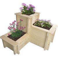 Hochbeet aus Holz - 78x78xH59 cm - Kübel für den Außenbereich für Garten, Balkon, Terrasse - Kübel aus Holz für Blumen, Gewürze, Gemüse- solid 28 mm von TIMBELA