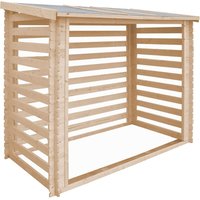 Holz Brennholzregal – 4,3 m3 – B146xL232xH199 cm - Kaminholzregal aussen - Holzhalter für Garten – Fahrrad- Container / Schuppen Timbela M202 von TIMBELA