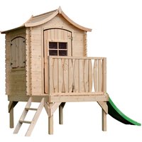 Stelzenhaus mit rutsche aus Holz - Spielhaus im Freien für Kinder - B175xL146xH212 cm/1,1m2 Timbela M550A von TIMBELA