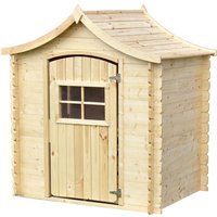 Kinderspielhaus aus Holz - Spielhaus im Freien für Kinder - B112xL146xH152 cm/1,1m2 Gartenspielhaus Timbela M550-1 von TIMBELA