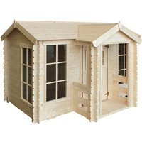 Kinderspielhaus aus Holz - Spielhaus im Freien für Kinder - B241xT178xH151 cm/2.63m2 Gartenspielhaus mit Veranda Timbela M520 von TIMBELA