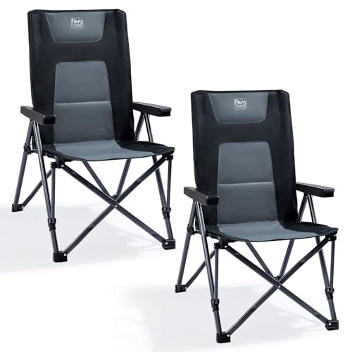 TIMBER RIDGE 2er Campingstuhl Faltbar 260 KG Belastbar 4 Positionen verstellbar Klappstuhl Gepolstert Hohe Lehne mit Tasche Camping Stuhl für Garten Balkon Wohnmobil Schwarz TIMBER RIDGE 2er Campingstuhl Faltbar 260 KG Belastbar 4 Positionen verstellbar Klappstuhl Gepolstert Hohe Lehne mit Tasche Camping Stuhl für Garten Balkon Wohnmobil Schwarz von TIMBER RIDGE