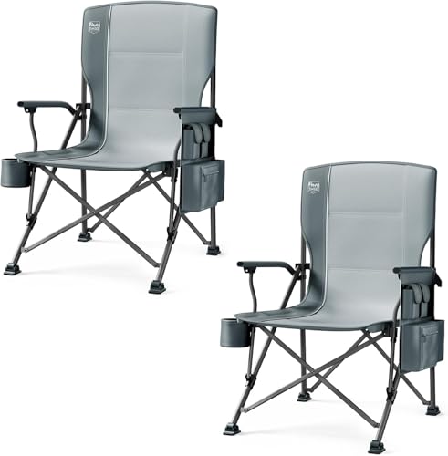 TIMBER RIDGE 2er Campingstuhl Faltbar XXL 230kg, 62cm Sitzbreite Klappstuhl hohe Rückenlehne mit Getränkehalter und harten Armlehnen für Camping Picknick Garten und Balkon TIMBER RIDGE 2er Campingstuhl Faltbar XXL 230kg, 62cm Sitzbreite Klappstuhl hohe Rückenlehne mit Getränkehalter und harten Armlehnen für Camping Picknick Garten und Balkon von TIMBER RIDGE