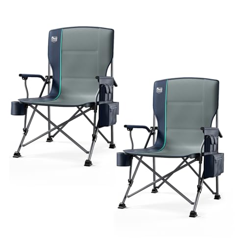 TIMBER RIDGE 2er Campingstuhl faltbar XXL 230kg hoher Rückenlehne Klappstuhl tragbar mit Getränkehalter harten Armlehne Angelstuhl für Camping Picknick Garten Balkon TIMBER RIDGE 2er Campingstuhl faltbar XXL 230kg hoher Rückenlehne Klappstuhl tragbar mit Getränkehalter harten Armlehne Angelstuhl für Camping Picknick Garten Balkon von TIMBER RIDGE
