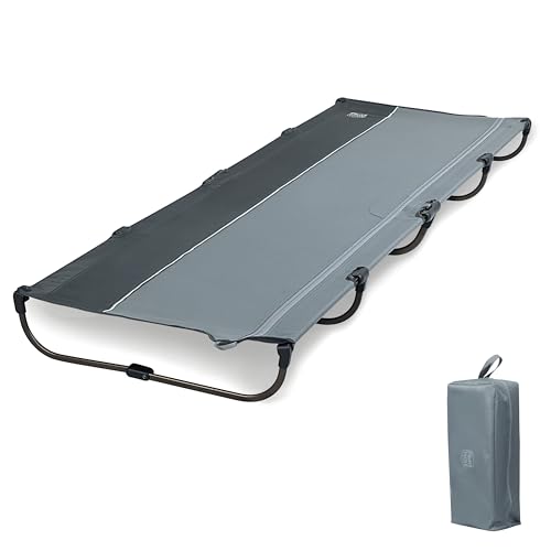 TIMBER RIDGE Feldbett Klappbar leicht 3kg Campingbett Faltbar Einfach zu Bauen Tragbares Campingliege Bequem bis 120kg Reisebett Erwachsene Klappbett Camping für Outdoor Camp Reisen Garten von TIMBER RIDGE