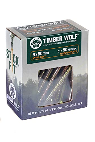 Timber Wolf Holzschrauben, 6,0 x 80 mm, 50 Stück von TIMBER WOLF