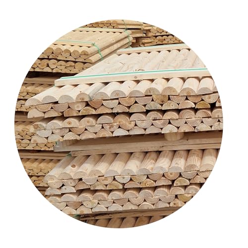 TIMBERMIK ½ ⌀8cm 4-Pack Halbrundstäbe Holz Länge: 220 cm Halbrundholz Massivholz Zaunriegel Nicht Imprägniert Zaunpfosten Baumpfahl Halfrounds TIMBERMIK ½ ⌀8cm 4-Pack Halbrundstäbe Holz Länge: 220 cm Halbrundholz Massivholz Zaunriegel Nicht Imprägniert Zaunpfosten Baumpfahl Halfrounds von TIMBERMIK