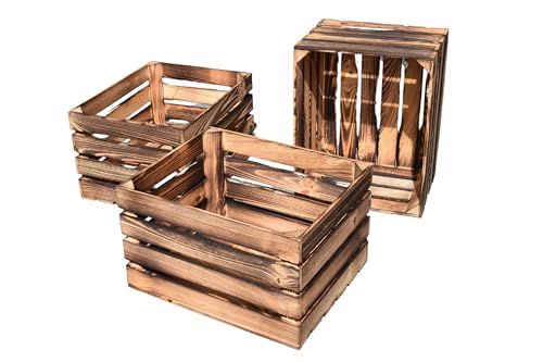 TIMBERMIK 3 Stück Geflammte Holzkiste B:50xH:30xT:40 Geschenkkorb Leer Kiste Groß Deko Weinkisten Holz Obstkiste Rustikale Nature Box TIMBERMIK 3 Stück Geflammte Holzkiste B:50xH:30xT:40 Geschenkkorb Leer Kiste Groß Deko Weinkisten Holz Obstkiste Rustikale Nature Box von TIMBERMIK