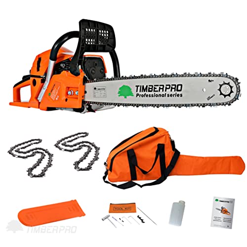 TIMBERPRO Thermo-Kettensäge 61,5 cm3, Leistung 3,6 PS, Führung 50 cm + 2 Ketten von TIMBERPRO