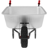 TIMBERTECH® Schubkarre - Verzinkt, mit Luftreifen, Kippfunktion, Mulde 100 Liter, bis 210 kg, für Garten, Transport, Rot, Stabil - Bauschubkarre, von TIMBERTECH