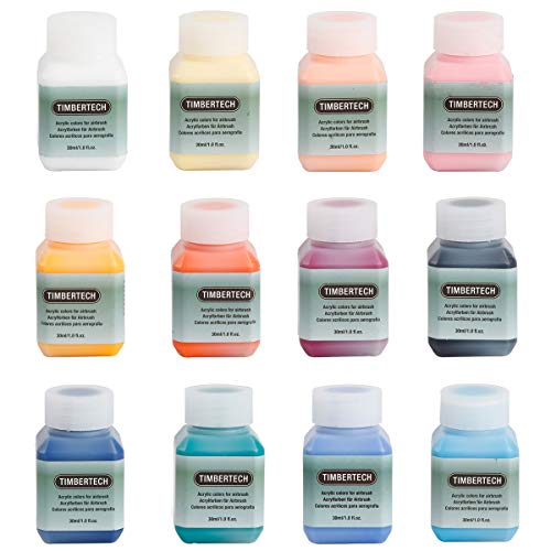 TIMBERTECH Acrylfarben-Ⅱ 12 * 30ml Airbrush Farben Modellfarbe Luftbasis FarbenSet von TIMBERTECH