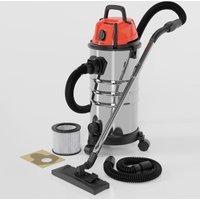 Timbertech - Industriestaubsauger - 2300 w Leistung, 30 Liter, mit Blasfunktion, 3 Filter, Edelstahlbehälter, Rot - Nass-Trockensauger, von TIMBERTECH