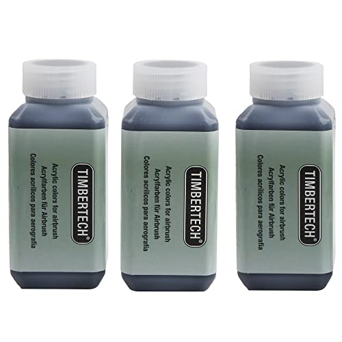 TIMBERTECH Schwarz Acrylfarben Airbrush Farben 100ml*3 Modell Wasserbasis FarbenSet Airbrushfarben von TIMBERTECH