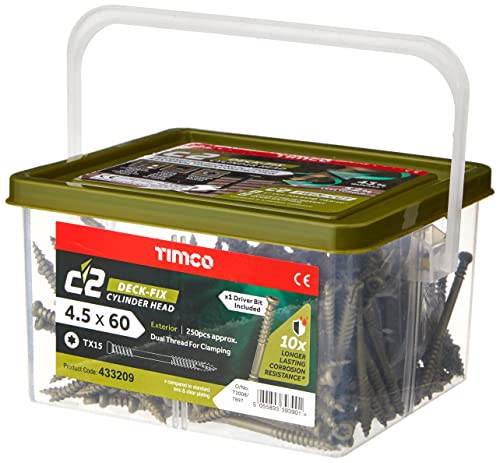 TIMCO C2 Terrassenschraube, grün, TX20, 4,5 x 60 mm, Box 250 Stück von TimCo