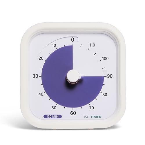 TIME TIMER 120 Minuten MOD Education Edition – Visueller Timer mit Desktop-Software für Kinder im Klassenzimmer, Test-Timer, Lernwerkzeug und Bürobesprechungen mit leisem Betrieb (Weiß, 120 Minuten) von TIME TIMER
