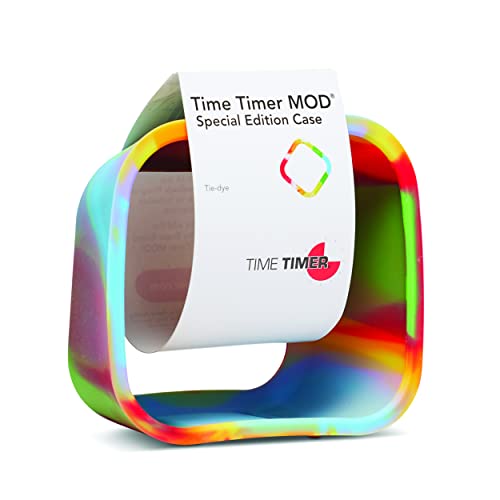 TIME TIMER Abnehmbarer Bezug, Sonderedition, kompatibel mit Mod Visual Timer, Lernen im Klassenzimmer, Bürouhr, Lernwerkzeug zu Hause und Meetings im Büro (Tie Dye) TTMC2-TYDY-W 9 x 5 x 9 cm von TIME TIMER