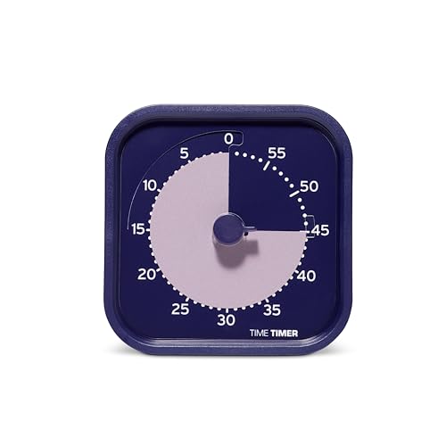 TIME TIMER MOD Home – Metallic Series – Individuelle Größe, 60 Minuten visueller Countdown-Timer für ADHS, Erwachsene, Studenten und Pomodoro mit leisem Betrieb (Metallic Indigo) von TIME TIMER