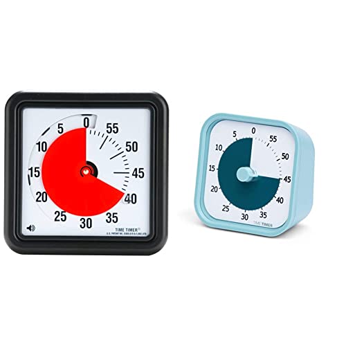 Time TTA1-W Timer Original Medium 20x20 cm; 60-Minuten visueller Timer Countdown-Uhr (schwarz) & Home MOD — 60 Minuten Kinder visueller Timer Home Edition von Time Timer