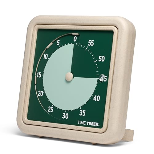 Time Timer® Retro 20,3 cm Eco Edition visueller Timer – 60 Minuten Tisch-Countdown-Uhr aus mindestens 20% natürlichem Pflanzenmaterial - Green Land von TIME TIMER