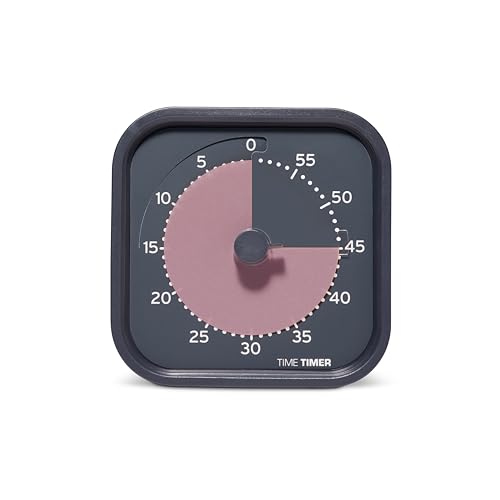 Time Timer MOD Home – Metallic Series – Individuelle Größe, 60 Minuten visueller Countdown-Timer für ADHS, Erwachsene, Studenten und Pomodoro mit leisem Betrieb (Metallic Storm) von TIME TIMER