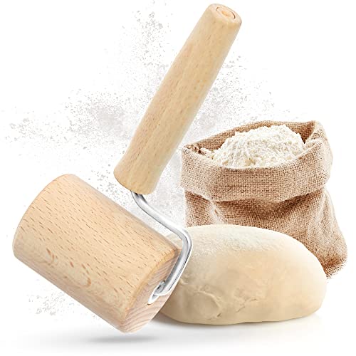 TIMELEOS Teigroller klein - Nudelholz klein - Kinder Kindernudelholz - Nudelholz als Backzubehör - Kinder-Teigrolle für Knete aus Buchenholz zum Teigrollen stabil (1x Backblechrolle 17.0 x7.0 x 5.0cm) von TIMELEOS