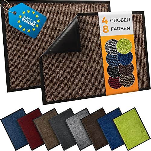 TIMELEOS Fußmatte Schmutzfangmatte mit äußerst starker Schmutz und Feuchtigkeitsaufnahme Eingangstürmatte wasserdicht waschbar strapazierfähiger Schmutzfänger Fußabstreifer (Beige, 40 x 60 cm) von TIMELEOS
